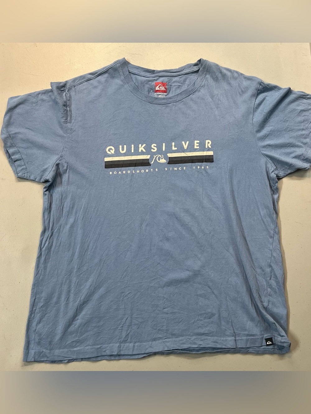 Quiksilver Graphic T-Shirt Blue Size L Surf Skate
